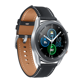 Samsung Galaxy Watch3 (45mm, LTE)- Refurbished,Cashify Warranty, Superb,  Space Black-Stainless Steel, 45 mm, LTE, Leather black band