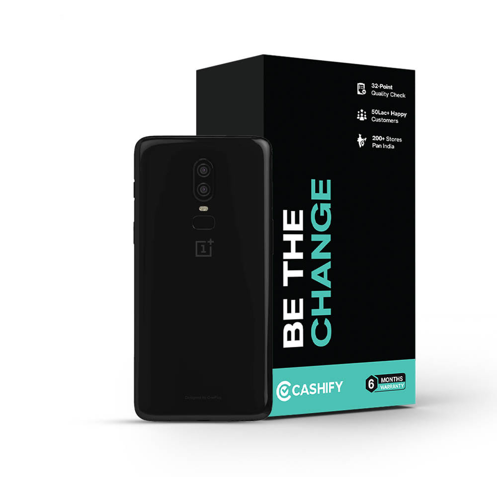 Refurbished OnePlus 6 Mirror Black back Box