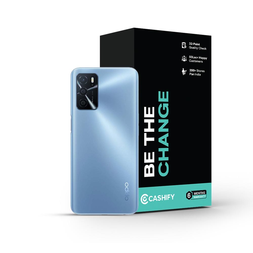 Refurbished OPPO A16 Pearl Blue Back Box