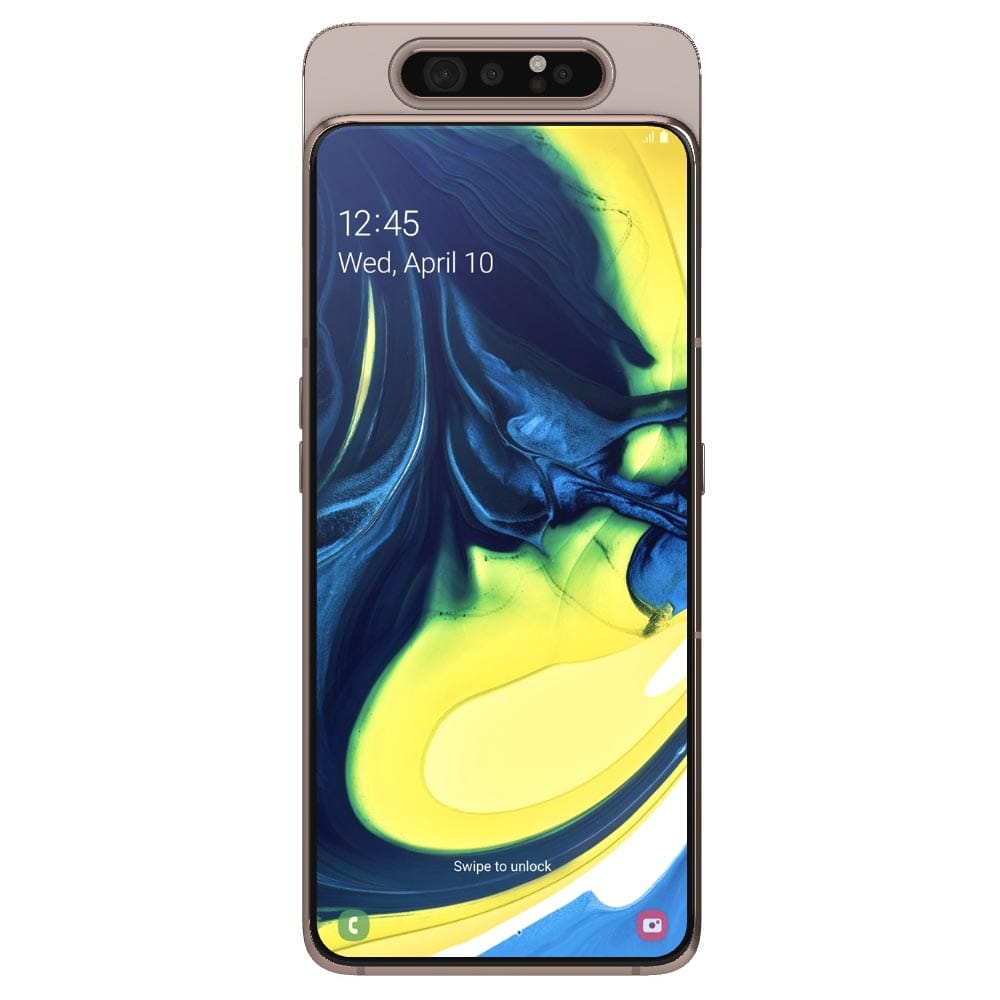 Refurbished Samsung Galaxy A80 angel gold front
