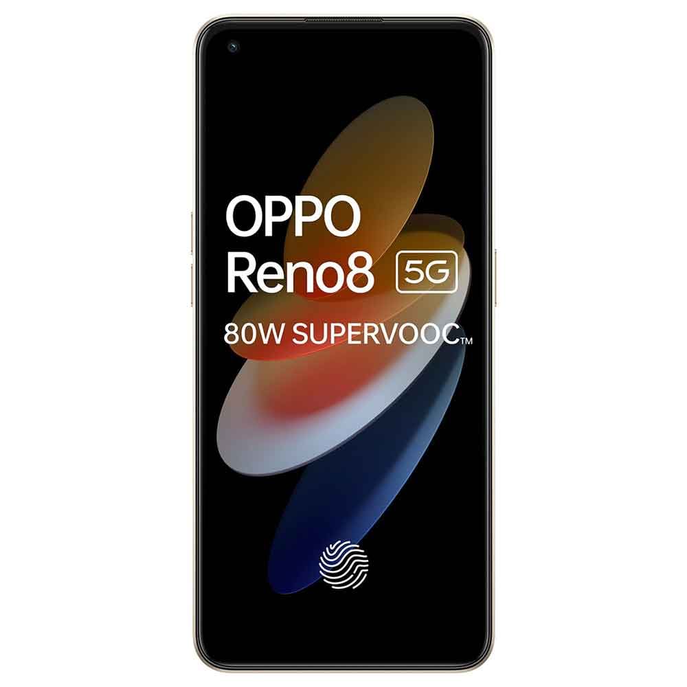 Refurbished OPPO Reno8 5G Shimmer Gold front
