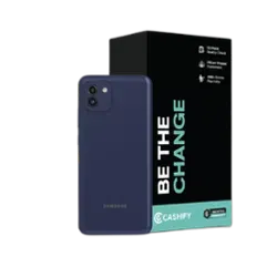 Refurbished Samsung Galaxy A03 Blue back Box