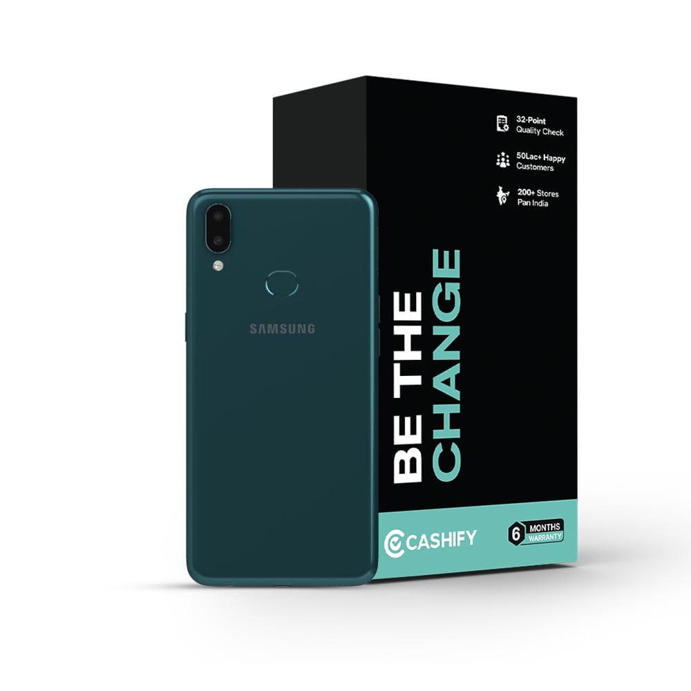 Refurbished Samsung Galaxy A10s Green Back Box