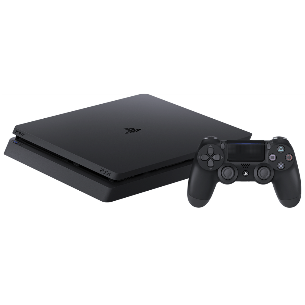 Sony Playstation 4 Slim Gaming Console (PS4)- Refurbished_Black_Left Side_55719