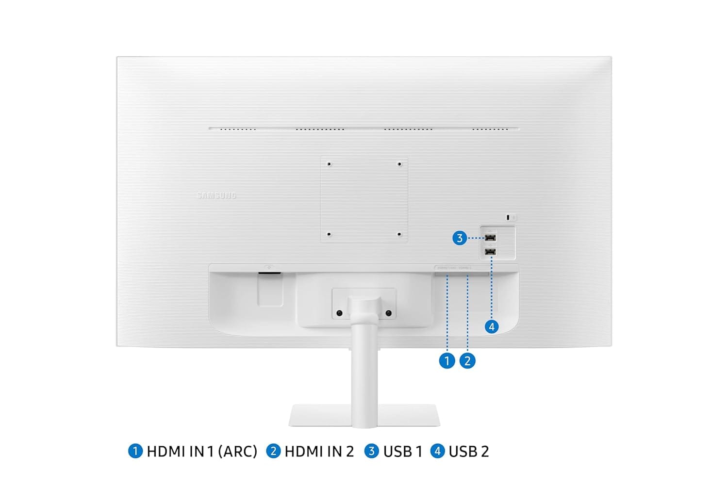 Samsung LS27DM501EWXXL M5 27 Inch VA 60 Hz FHD Smart Monitor  - Unboxed_White_Back_88335