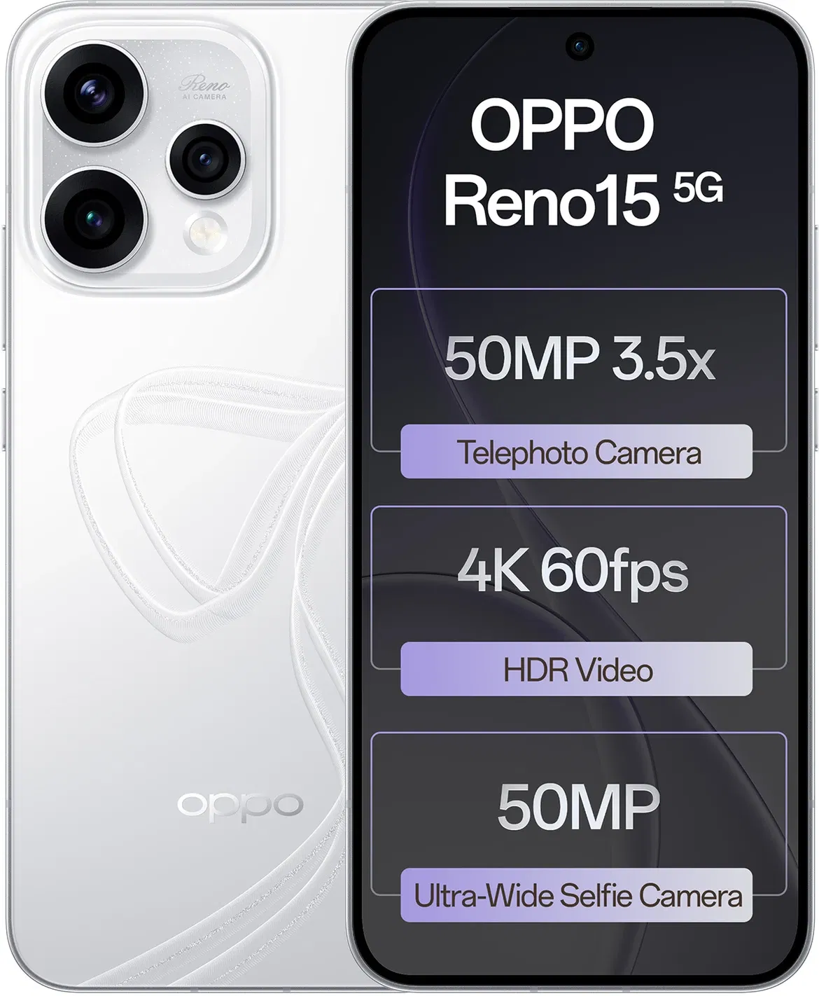 OPPO Reno15 5G - Refurbished_Aurora White_Top_89216