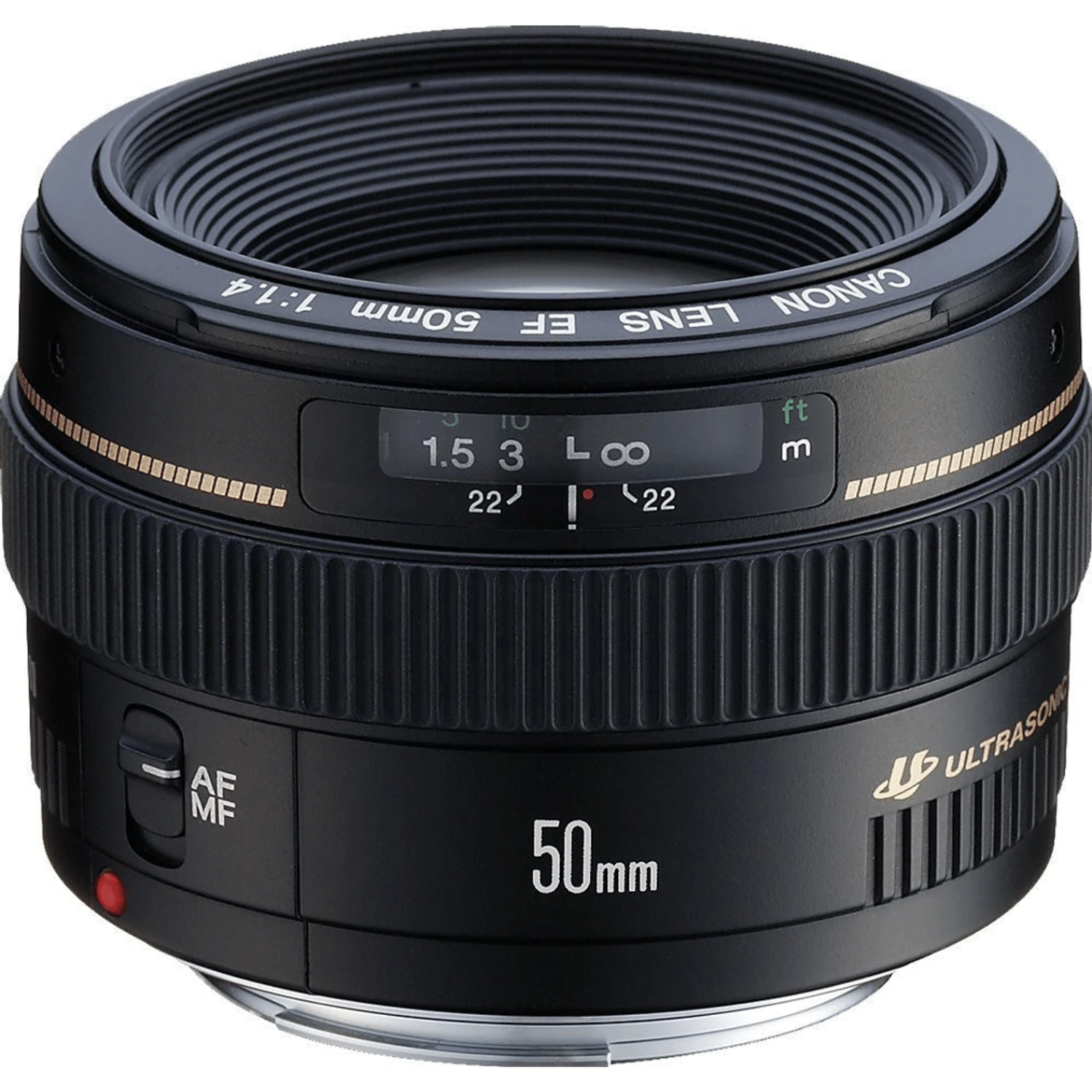 Canon EF 50 mm f/1.4 USM Standard Prime Lens - Refurbished Good - Black - Refurbished_Black_Front_114722
