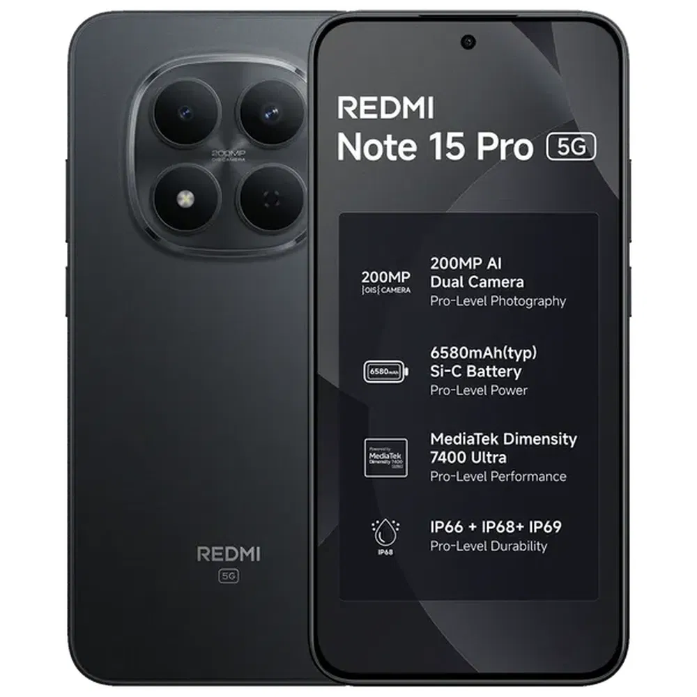 Xiaomi Redmi Note 15 Pro 5G - Refurbished_Carbon Black_Top_125761