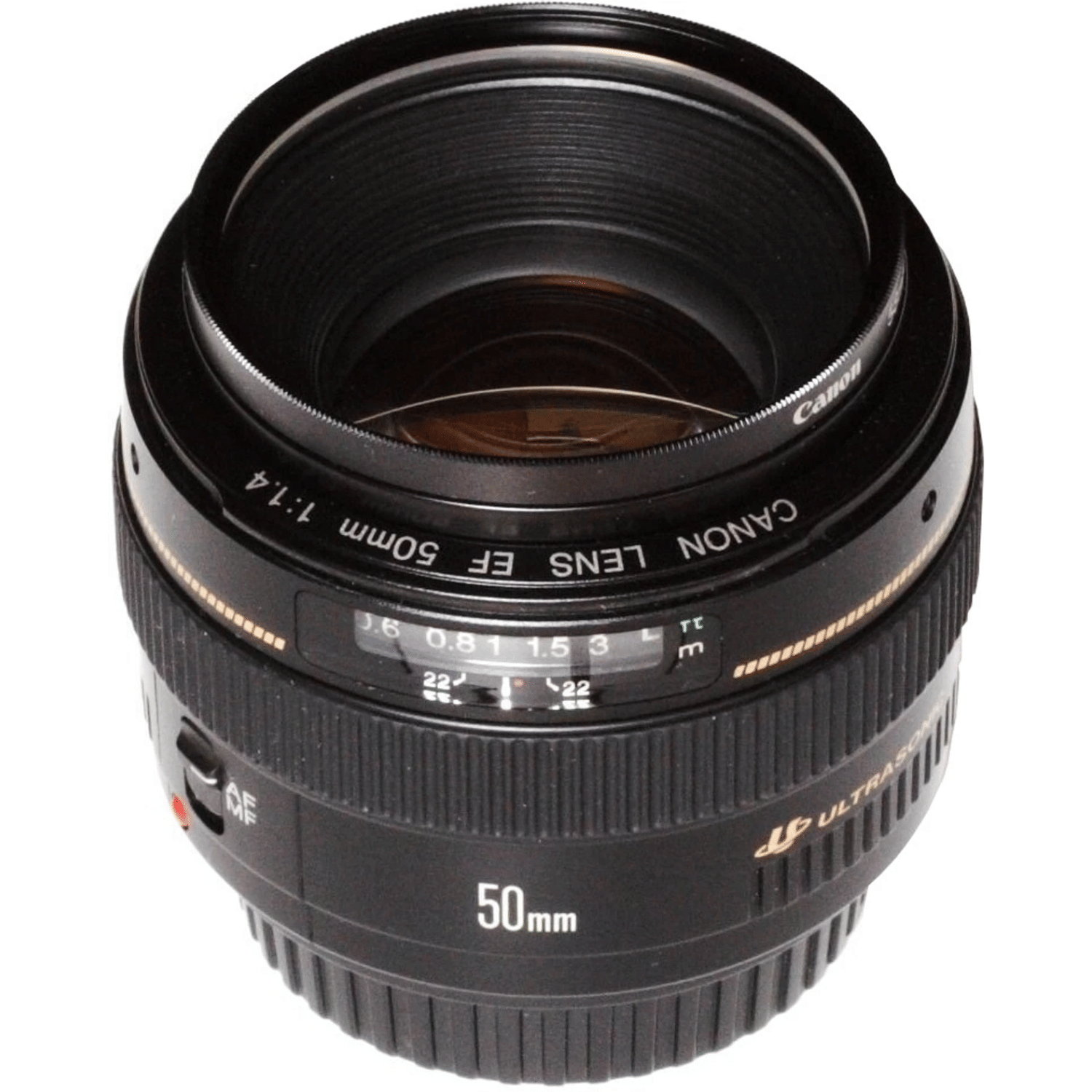 Canon EF 50 mm f/1.4 USM Standard Prime Lens - Refurbished Good - Black - Refurbished_Black_Top_114724