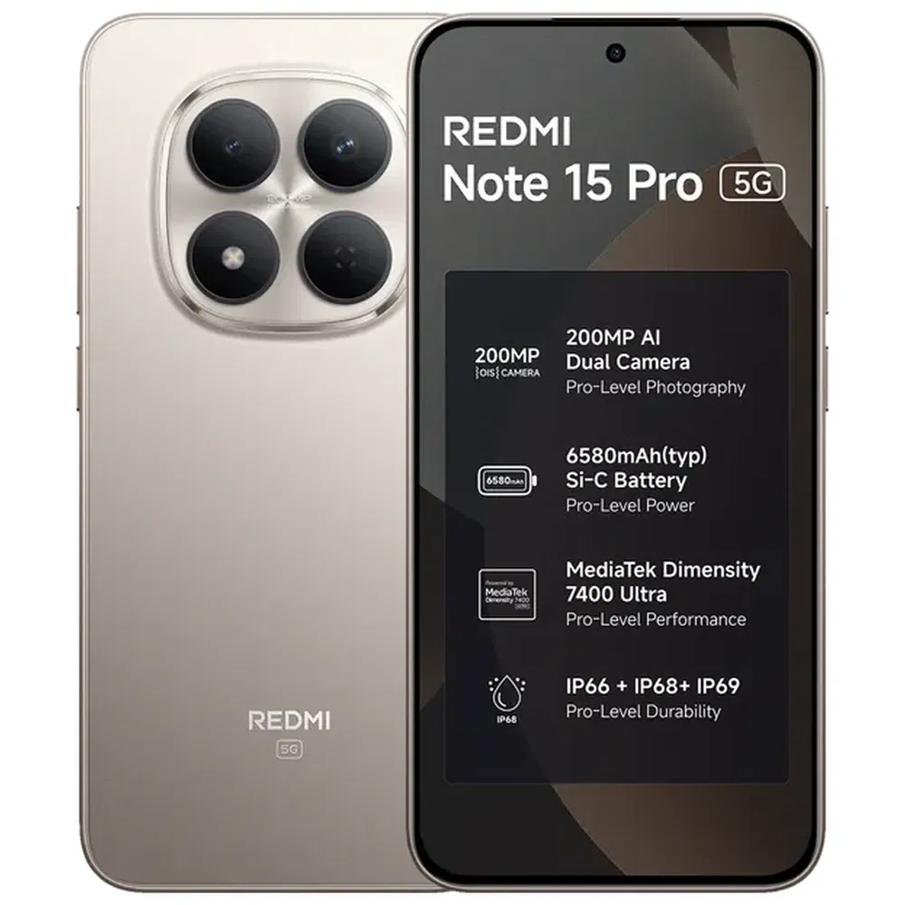 Xiaomi Redmi Note 15 Pro 5G - Refurbished_Silver Ash_Top_125777