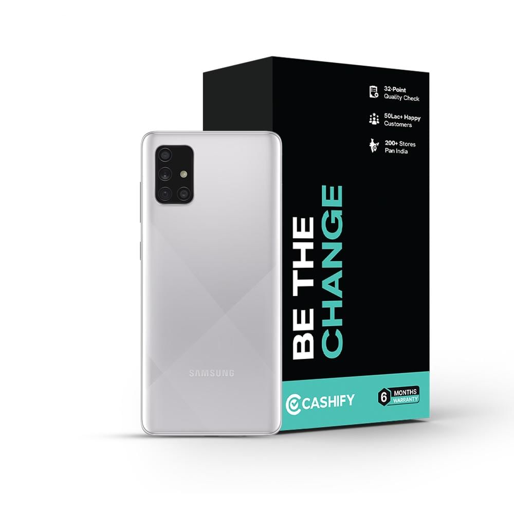 Samsung Galaxy A71 - Refurbished_Silver_Phone With Box_50082