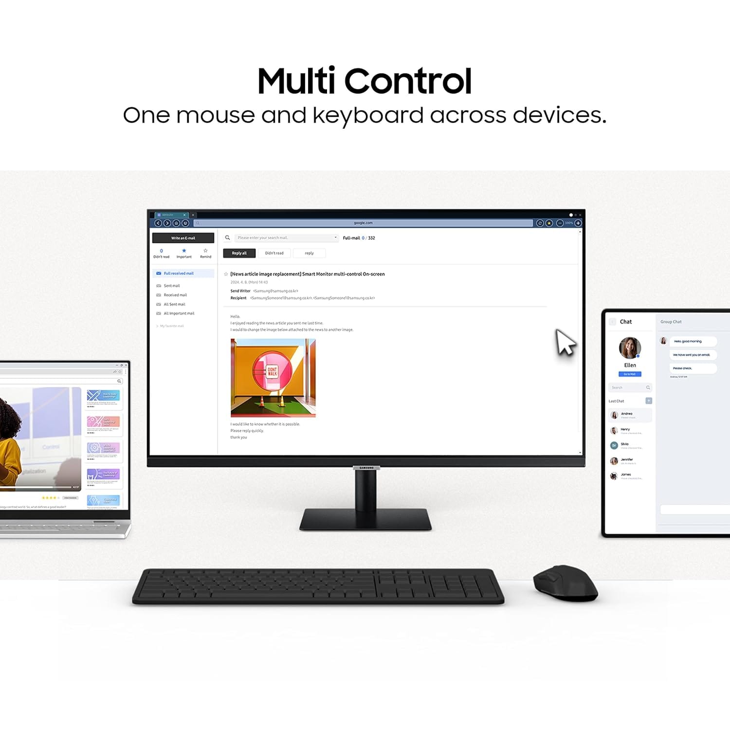 Samsung LS32DM500EWXXL M5 32 Inch VA 60 Hz FHD Smart Monitor  - Unboxed_Black_Right Side_88326