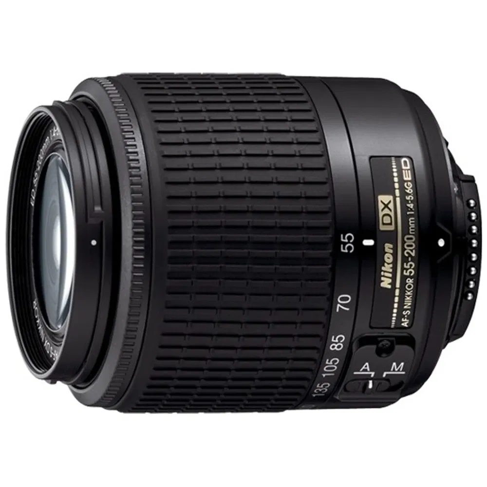 Nikon AF–S DX NIKKOR 55–200mm f/4–5.6G ED VR Telephoto Zoom Lens - Refurbished_Black_Right Side_126873