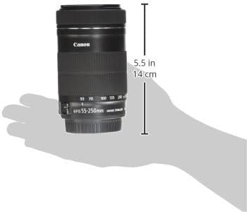 Canon EF-S 55-250mm F4-5.6 IS STM Telephoto Zoom Lens - Refurbished Good - Black - Refurbished_Black_Top_89986