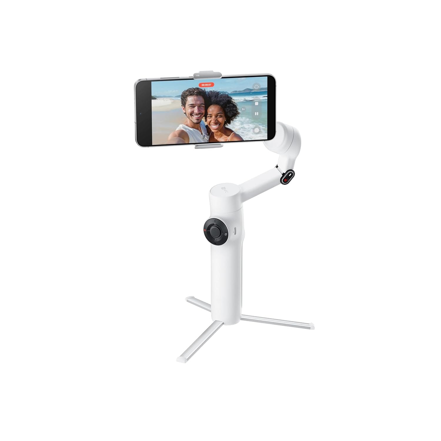 Insta360 Flow 2 AI Tracker Bundle Mobile Gimbal - Unboxed_Summit White_Back_87419