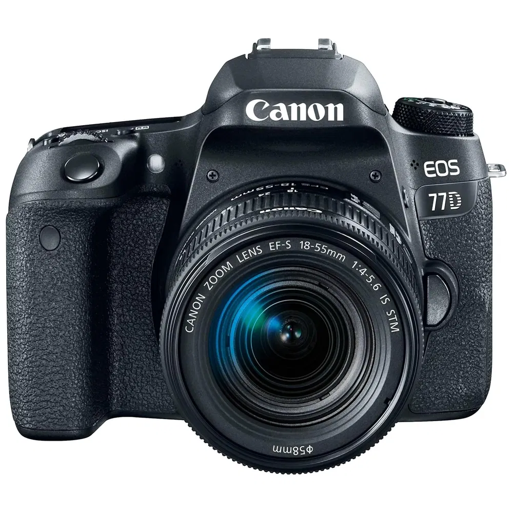 Canon EOS 77D 24.2MP DSLR Camera - Refurbished_Black_Front_124767