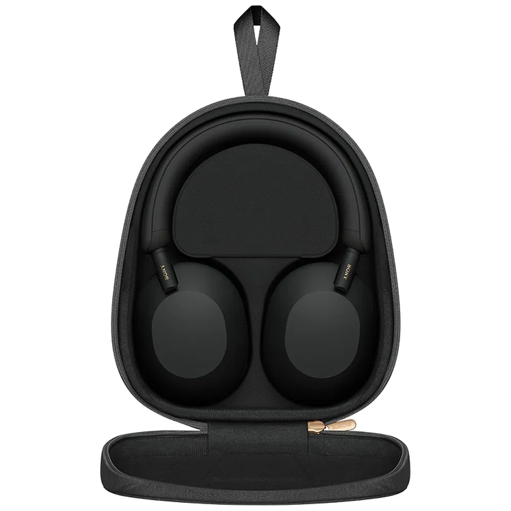 Sony WH 1000XM5 Best Active Noise Cancelling Wireless Bluetooth Over Ear Headphones - Refurbished_Black_Top_124516
