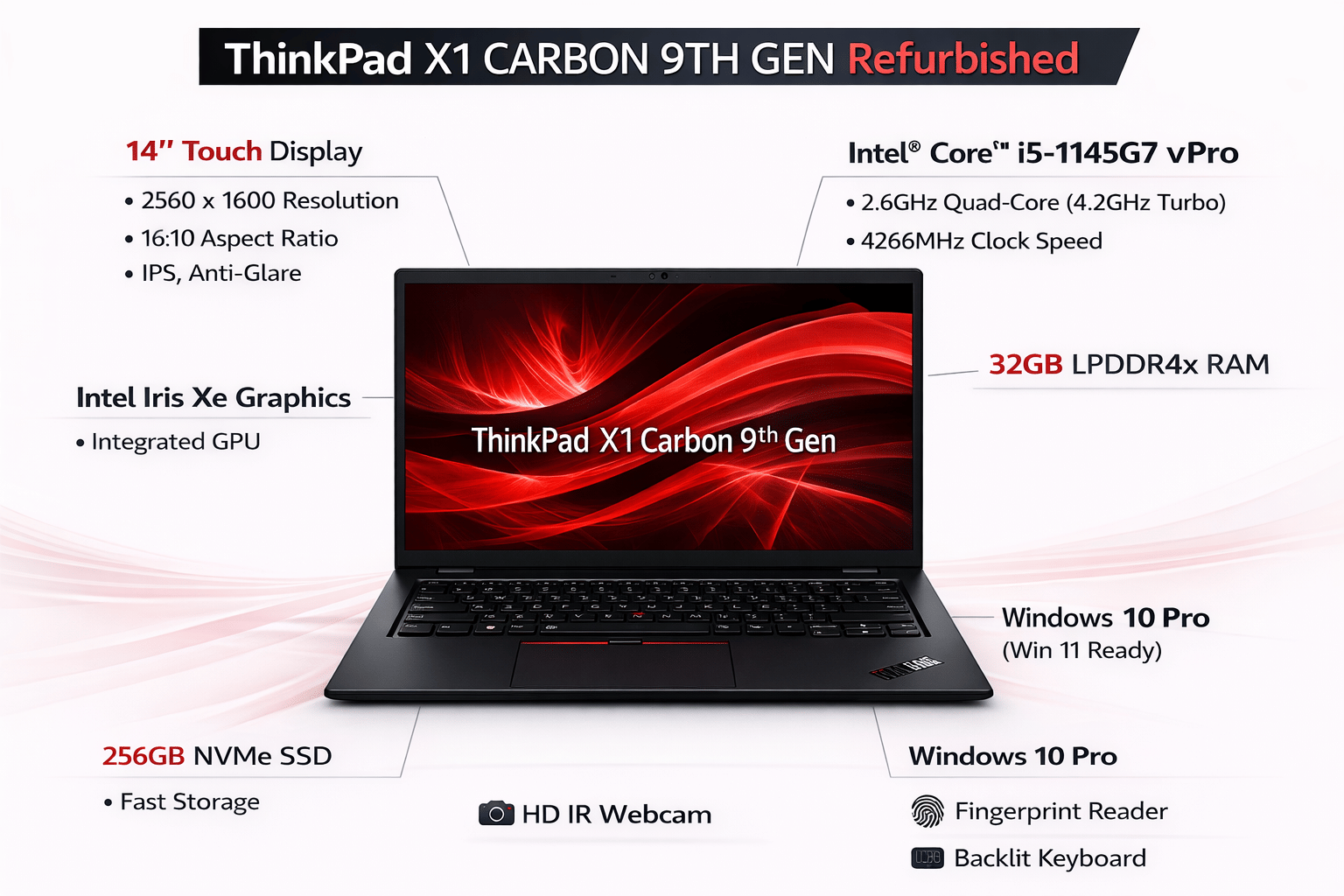Lenovo ThinkPad X1 Carbon Gen 9 (Intel Core i5 11th Gen 14 Inch)- Refurbished_All_Others_89002