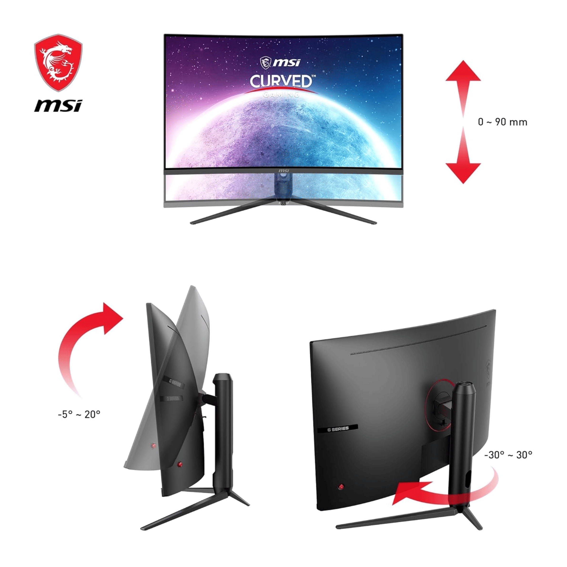 MSI G32CQ5P 31.5 Inch VA 170 Hz 2K WQHD Curved Gaming Monitor  - Unboxed_Black_Refurbished Phone_114968