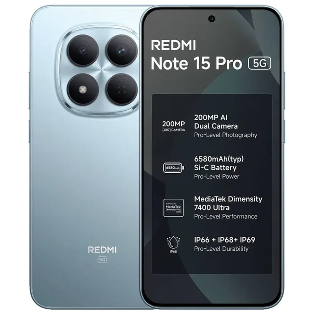 Xiaomi Redmi Note 15 Pro 5G - Refurbished_Mirage Blue_Top_125766