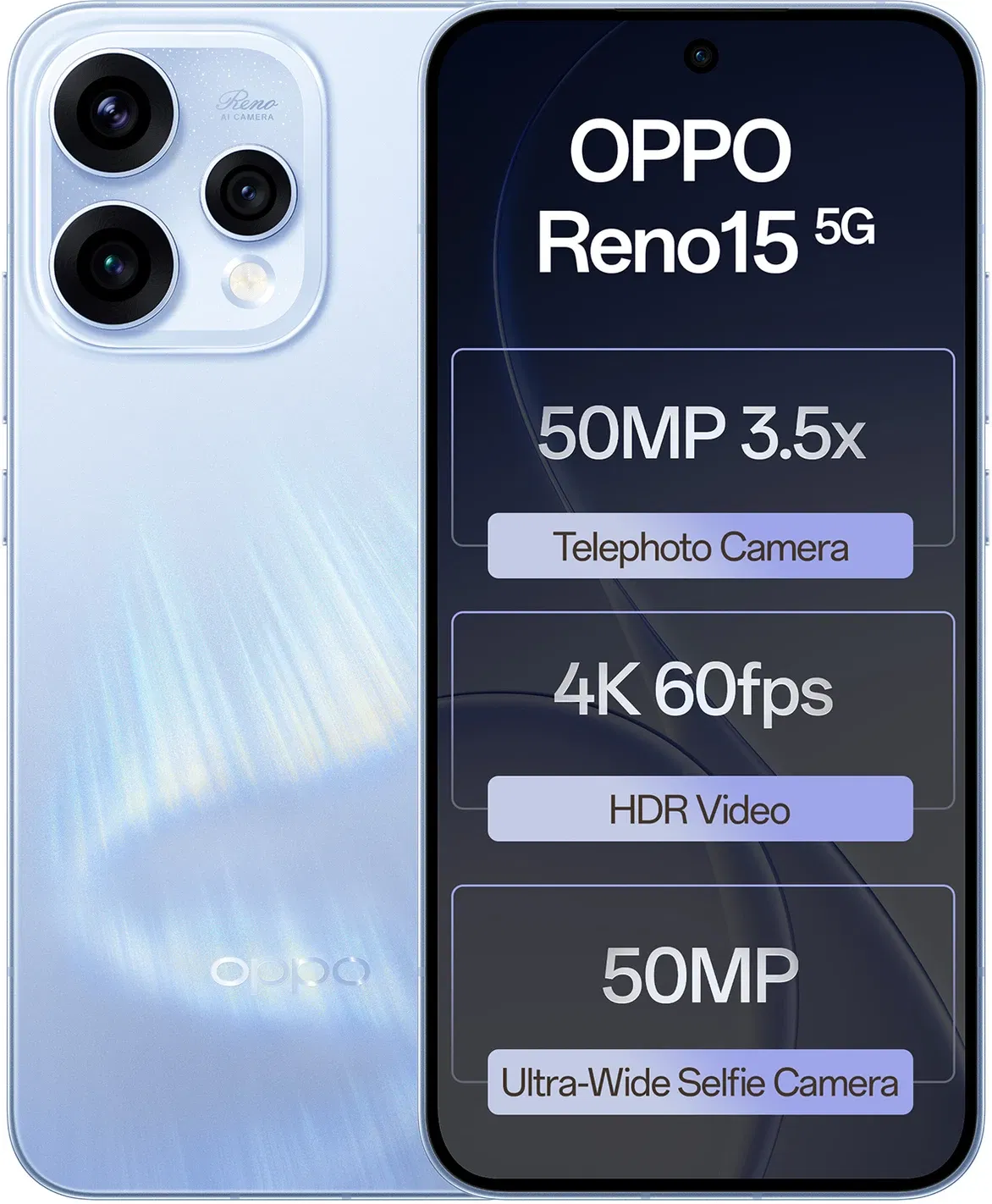 OPPO Reno15 5G - Refurbished_Aurora Blue_Top_89210
