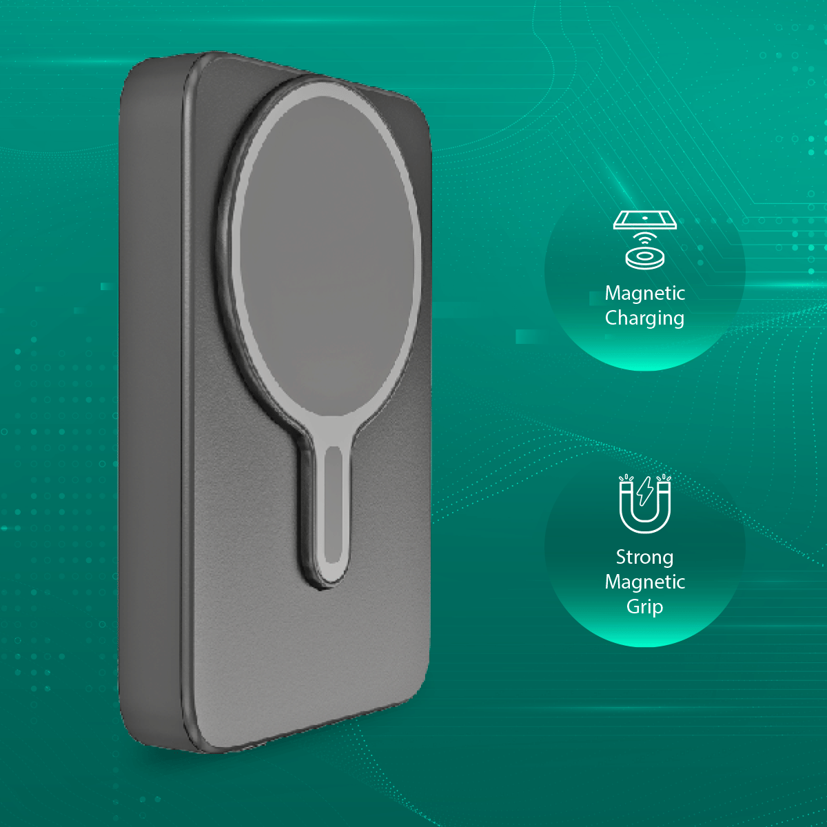 Sugato Supercharge 10000 mAh - Powerbank - Grey_Grey_Left Side_64591