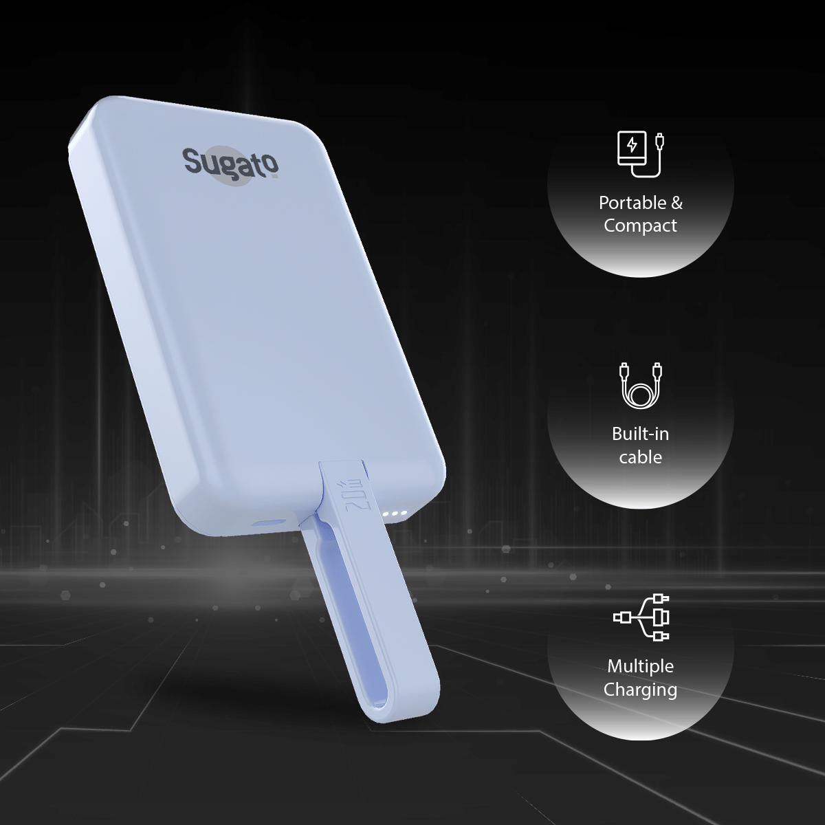 Sugato Hypercharger 10000 mAh - Powerbank - Blue_Blue_Back_64588