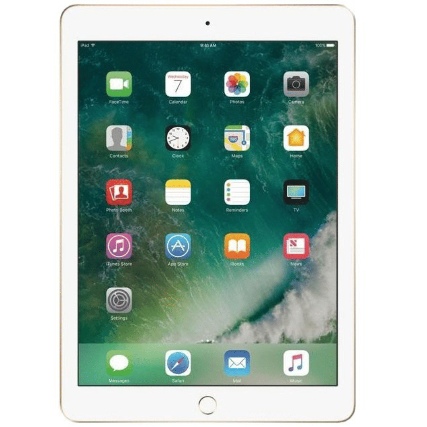 Apple iPad 2017 5th Generation (9.7 inch, Wifi+Cellular)- Refurbished_Gold_Front_90464