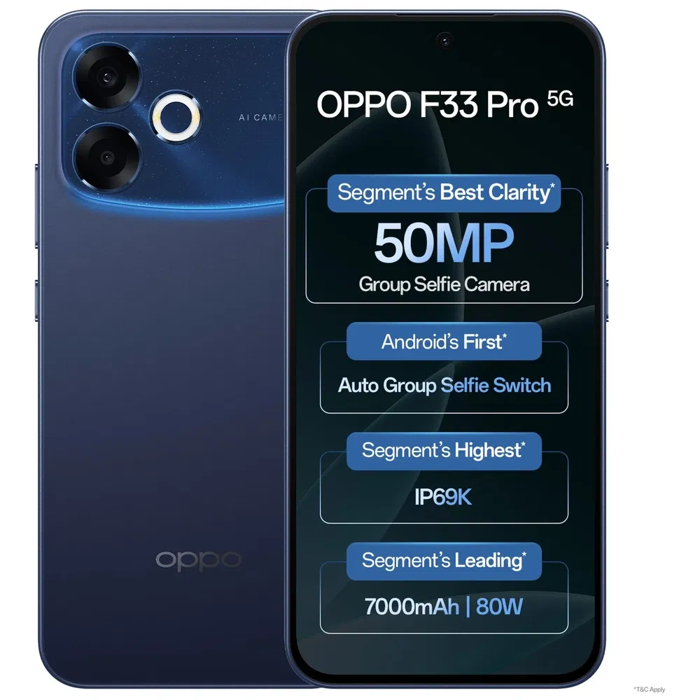 OPPO F33 Pro 5G - Refurbished_Starry Blue_Top_125652