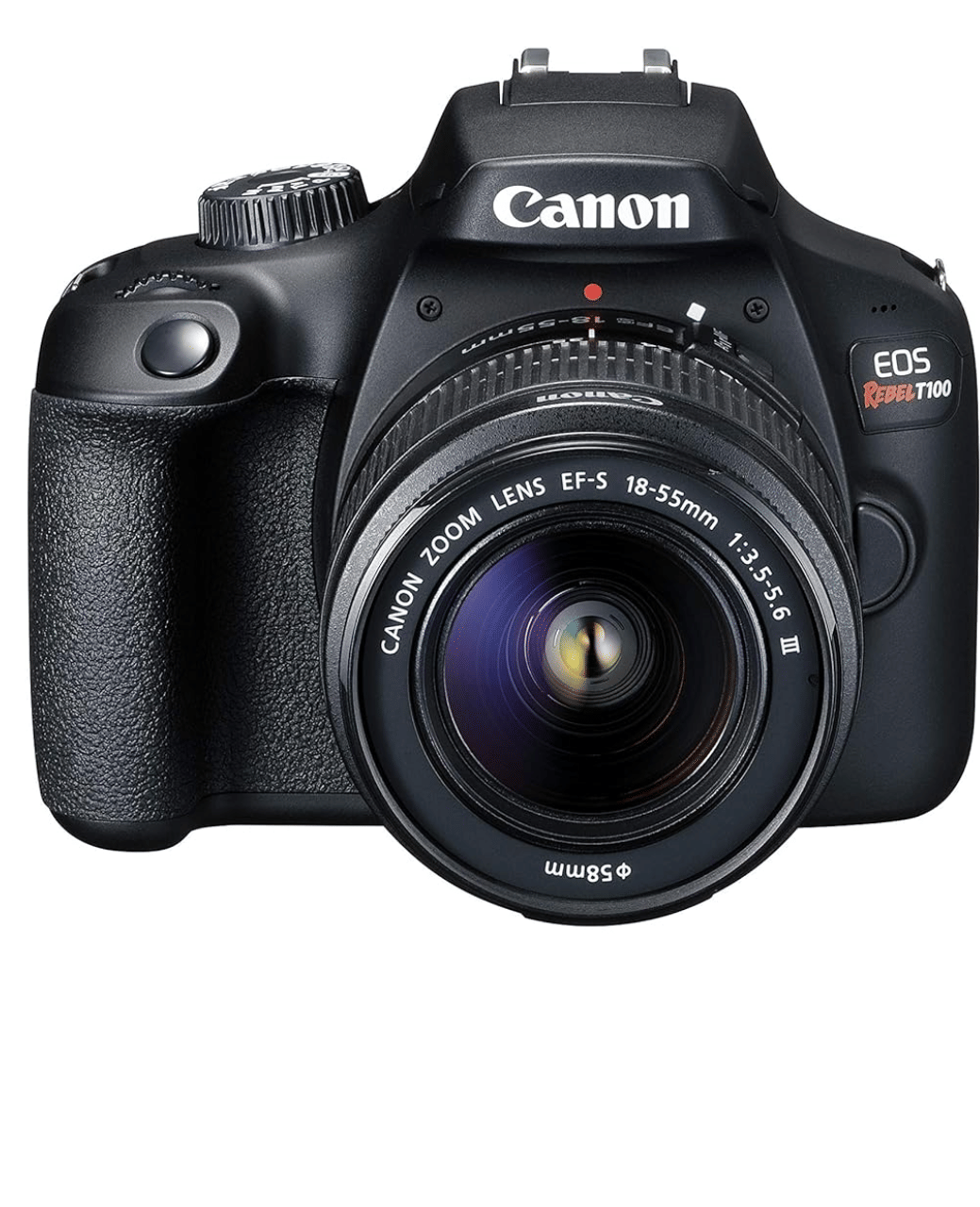 Canon EOS Rebel T100 18MP DSLR Camera - Refurbished_Black_Front_116843