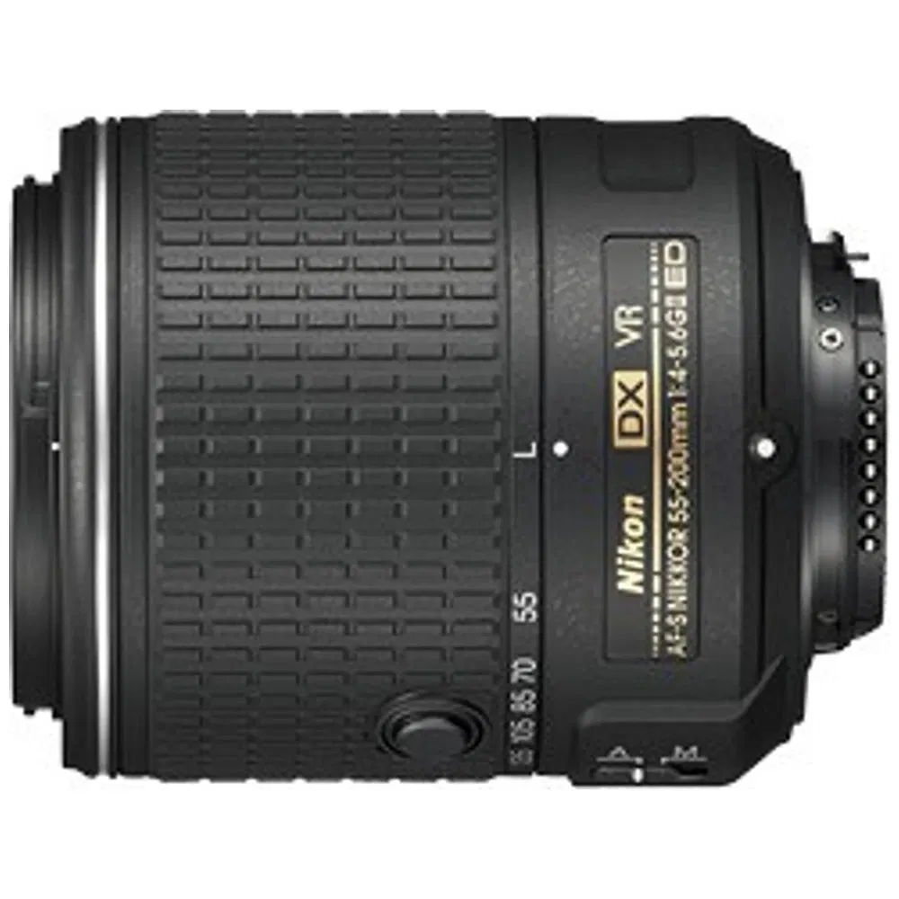 Nikon AF–S DX NIKKOR 55–200mm f/4–5.6G ED VR Telephoto Zoom Lens - Refurbished_Black_Left Side_126872