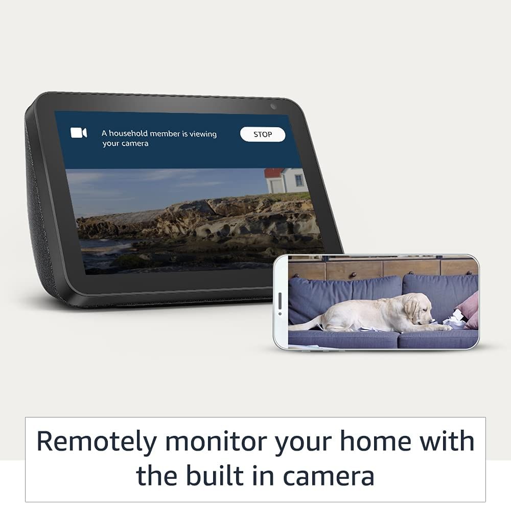 Amazon Echo Show 8 (1st Gen) with 8" HD screen and Alexa - Refurbished Superb - Black_Black_Right Side_64726