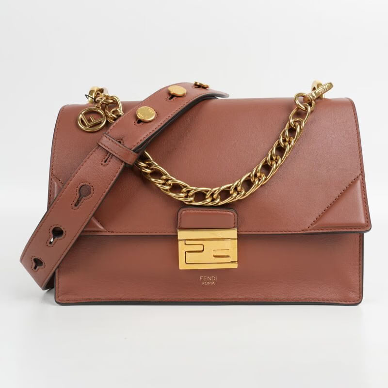 Fendi Vitello Grace Matte F Is Fendi Kan U Shoulder Luxury Bag - Pre-Loved - Brown - Refurbished_Brown_Front_64391