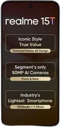 Realme 15T 5G - Refurbished_Flowing Silver_Front_89881