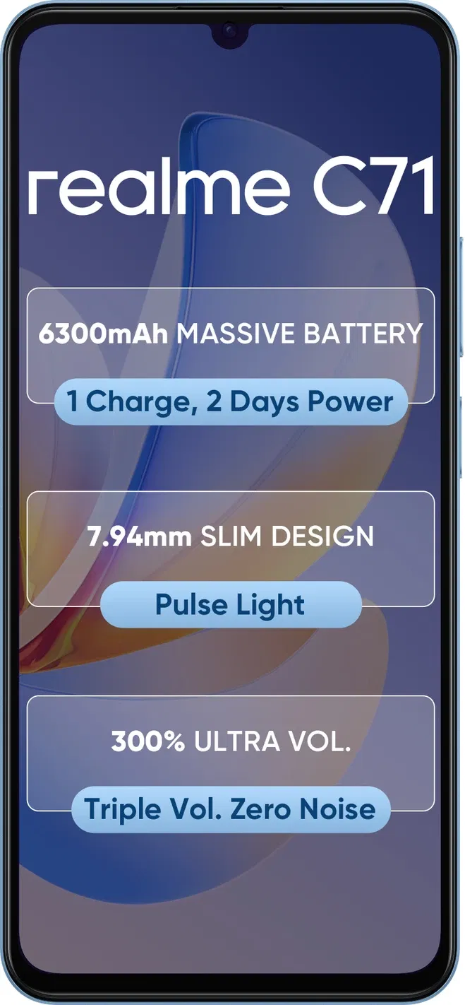 Realme C71 - Refurbished_Sea Blue_Front_89311