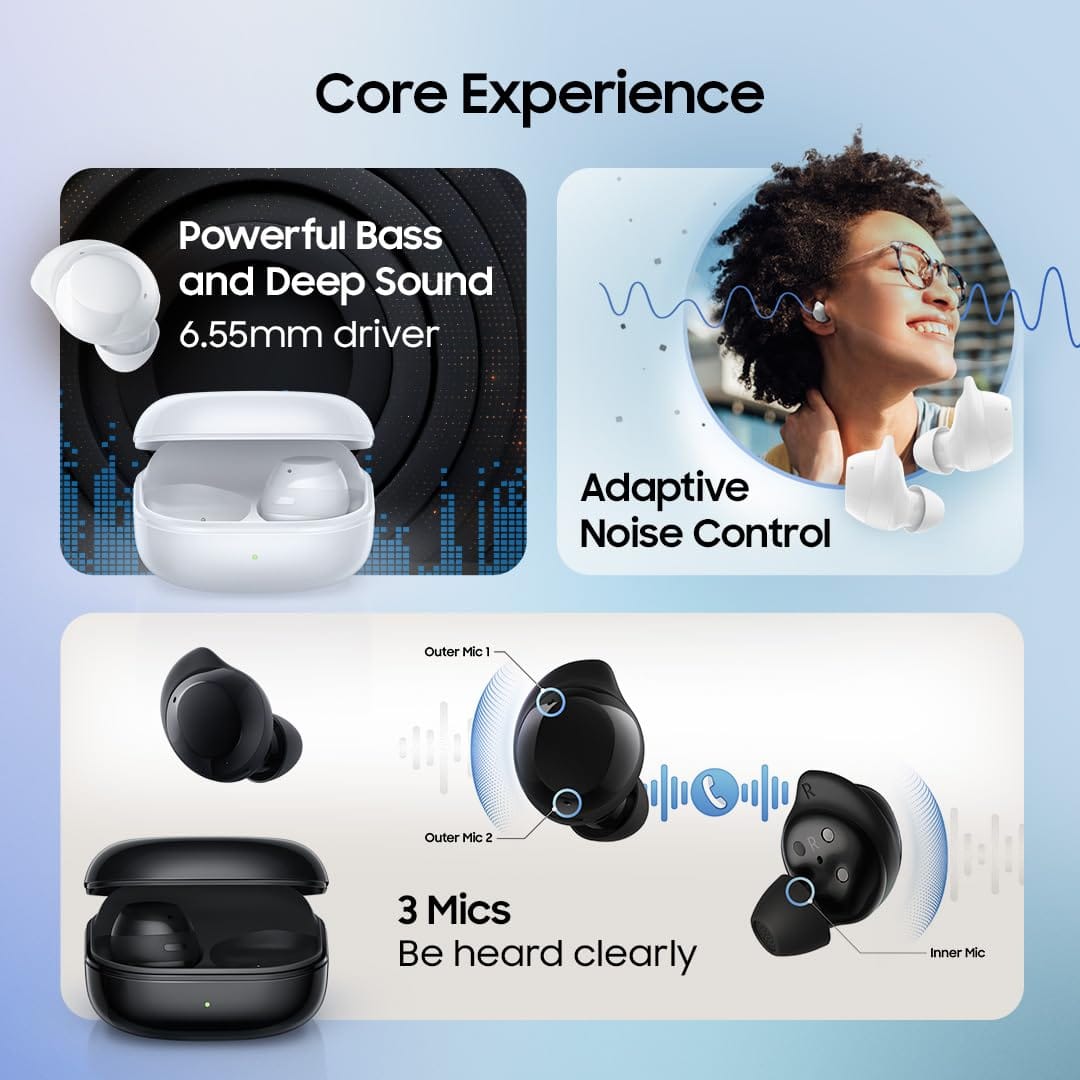 Samsung Galaxy Buds Core Powered by Galaxy AI with Active Noise Cancellation - Unboxed_Black_Bottom_87030