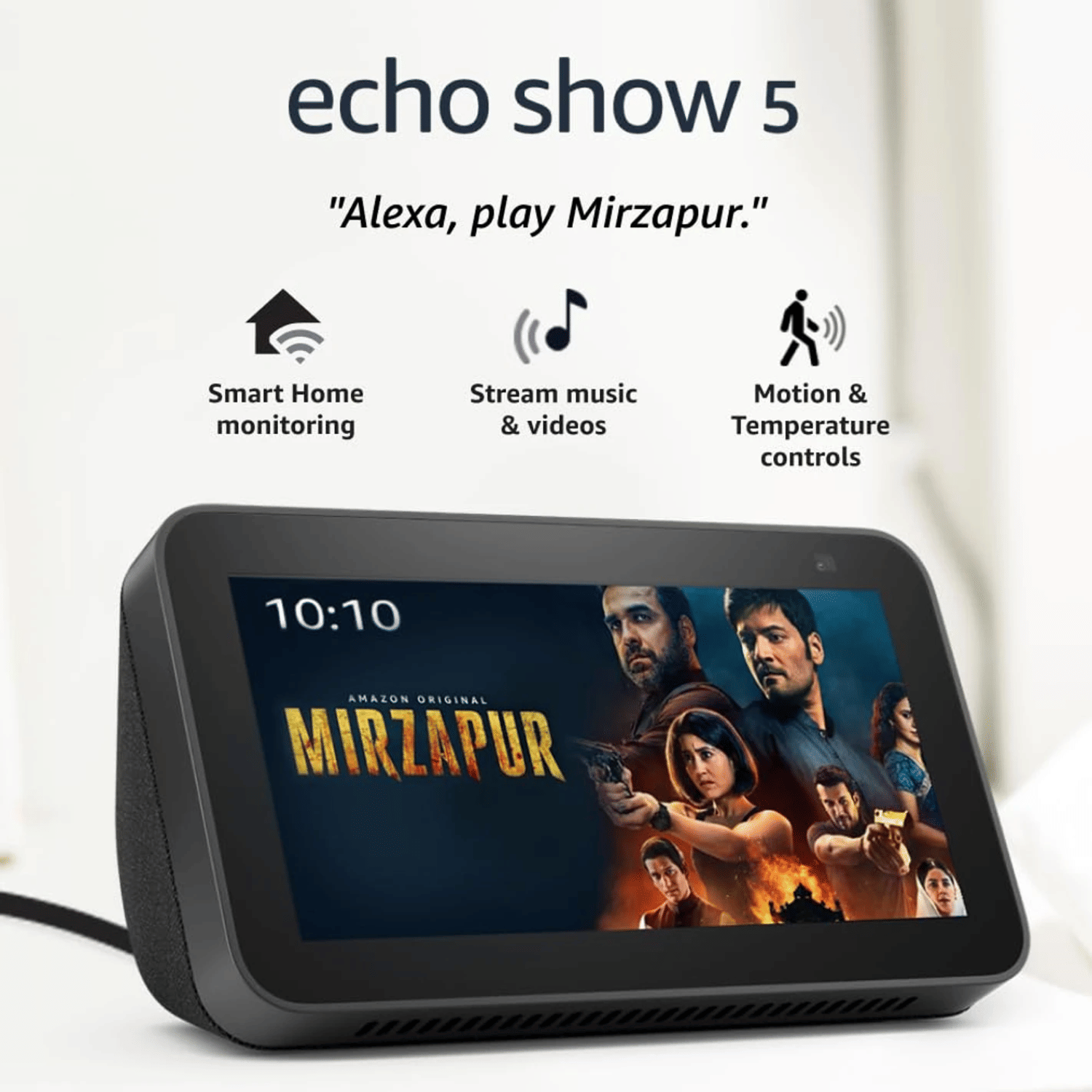 Amazon Echo Show 5 (2nd Gen) with 5.5" screen and Alexa - Refurbished Superb - Black_Black_Right Side_112922
