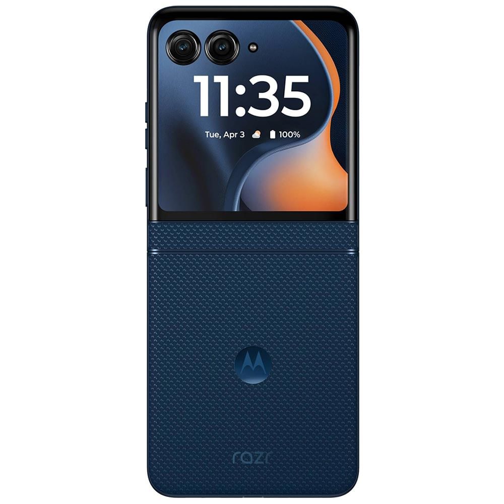 Motorola Moto Razr 60 - Refurbished_Pantone Gibraltar Sea_Back_62619
