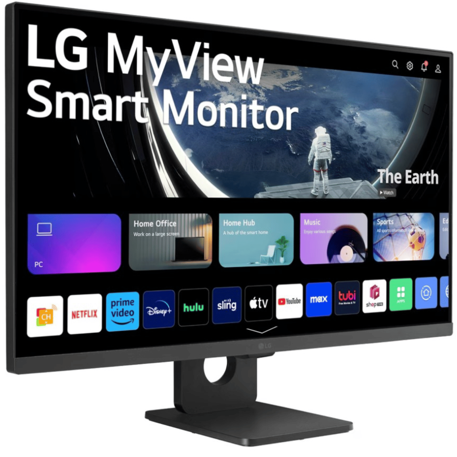 LG MyView 27SR50F 27 Inch 60 Hz Smart Full HD IPS Monitor - Unboxed_Black_Left Side_112918