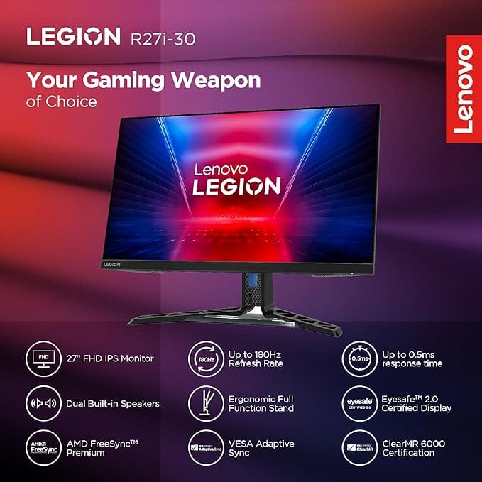 Lenovo Legion R27i - Unboxed_Black_Left Side_88481
