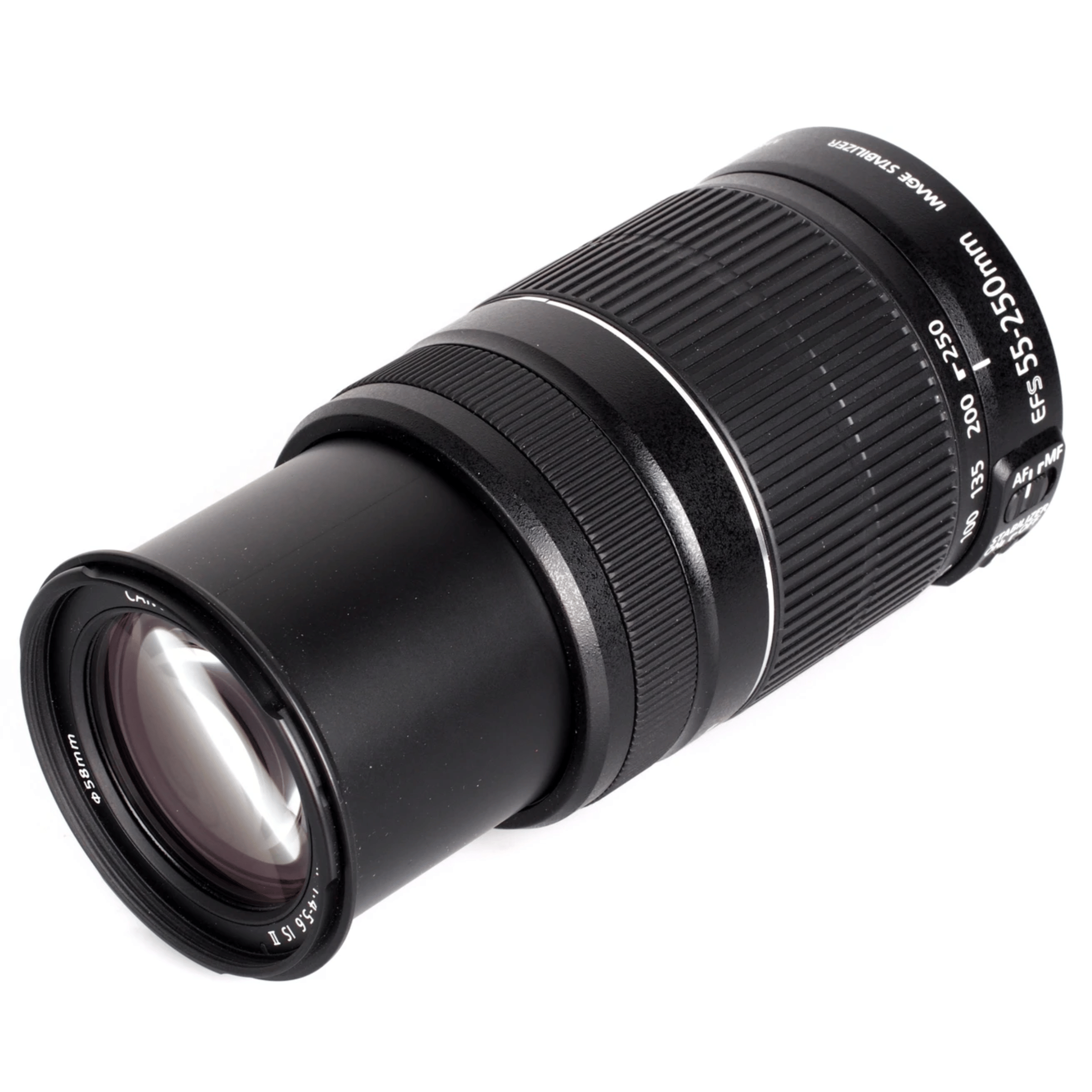 Canon EF-S 55-250mm F4-5.6 IS STM Telephoto Zoom Lens - Refurbished Good - Black - Refurbished_Black_Top_115030