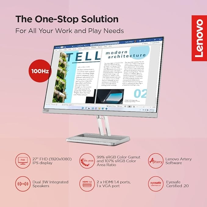 Lenovo L Series L27I - Unboxed_White_Top_88512