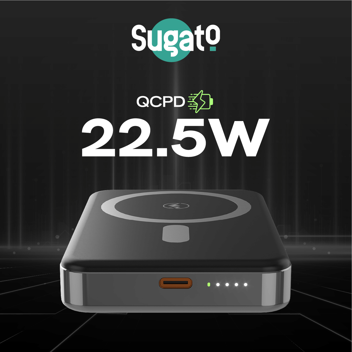 Sugato Procharge 10000mAh - Powerbank - Grey_Grey_Bottom_86745