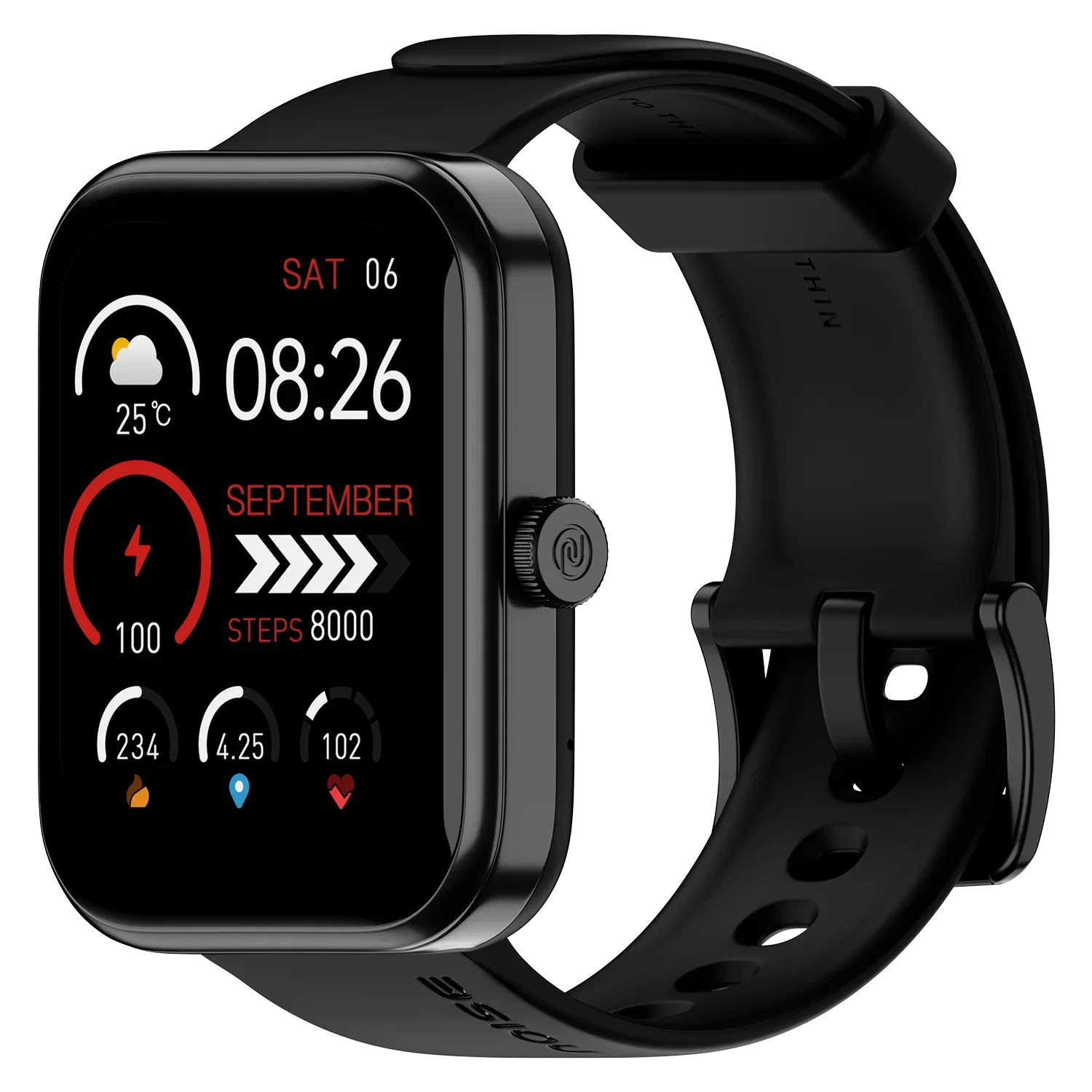 Noise Pulse Grand 3 - Smart Watch_Jet Black_Right Side_130007