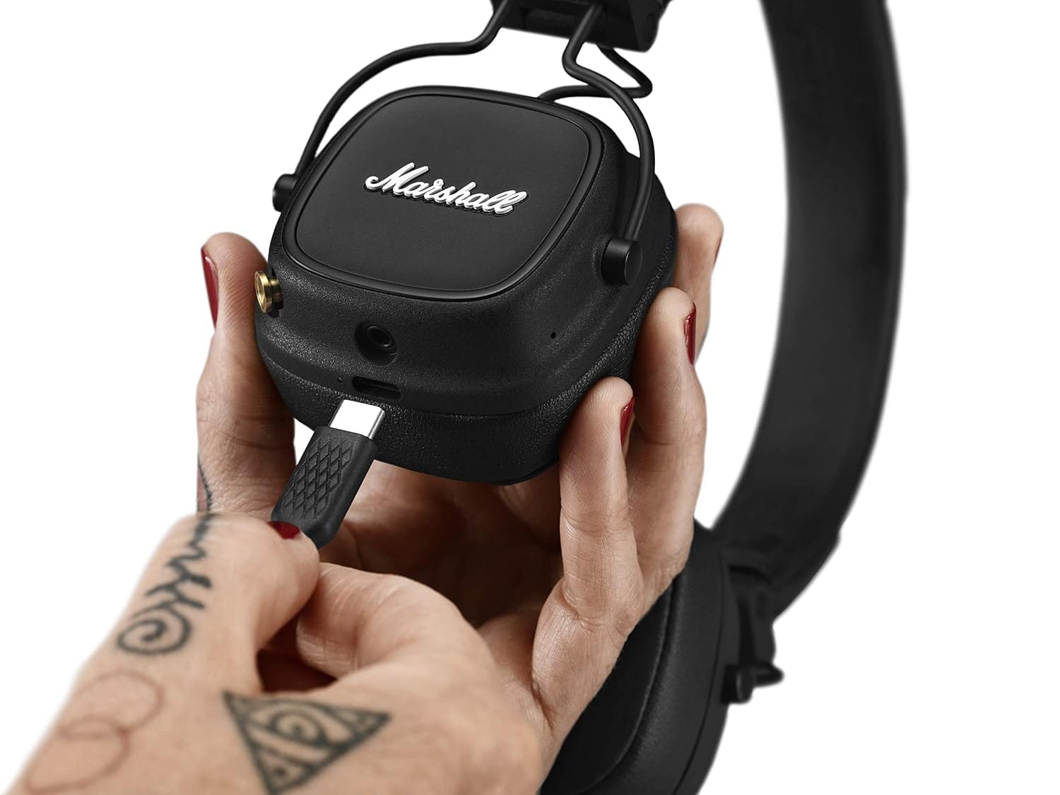 Marshall Major IV Wireless Bluetooth On Ear Headphone with Mic - Unboxed_Black_Right Side_89543