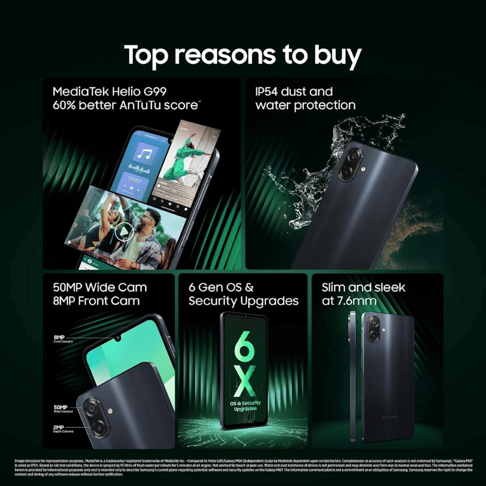 Samsung Galaxy M07 - Refurbished_Black_Bottom_125858
