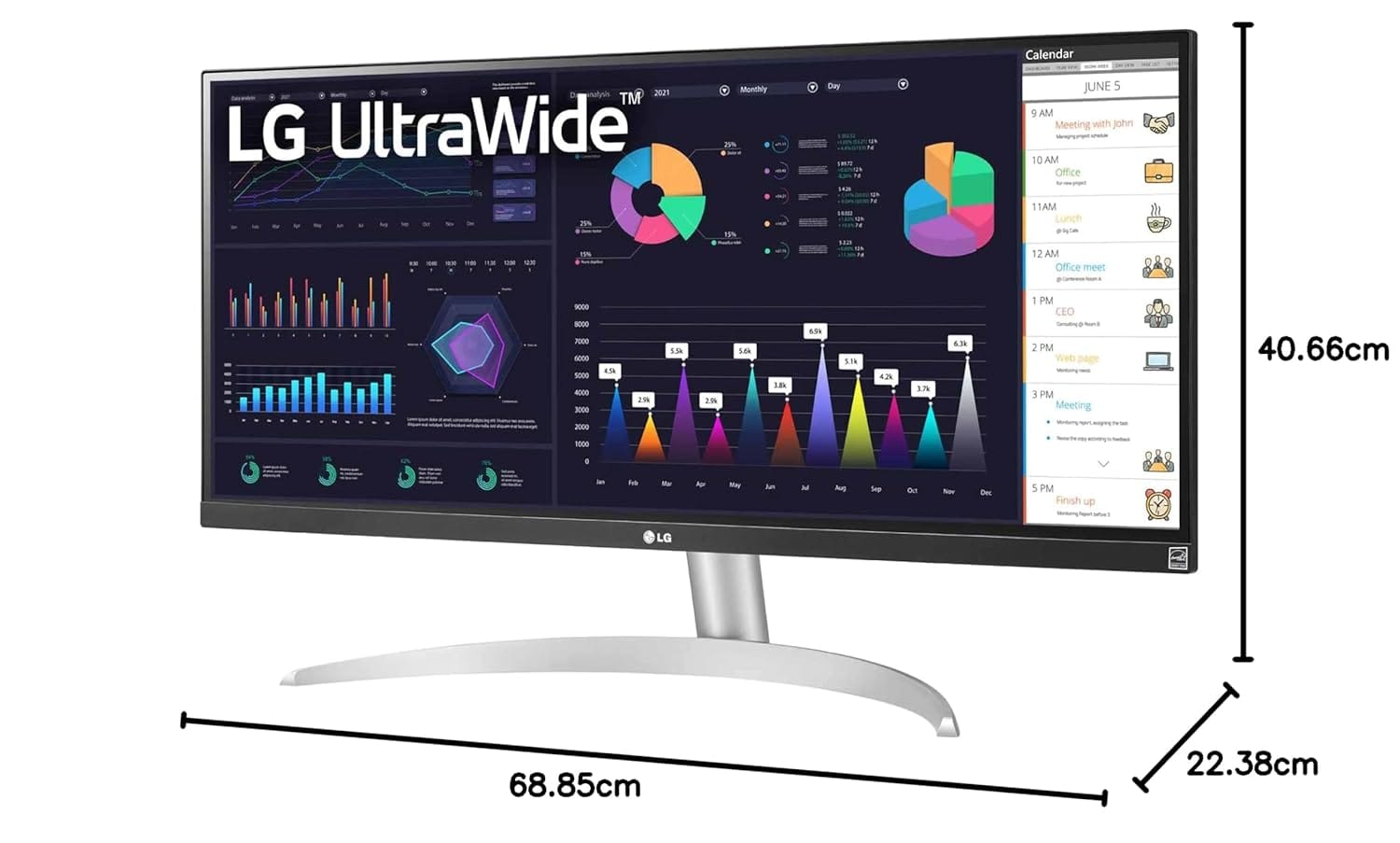 LG Ultrawide 29wq600 29 Inch 100 Hz Full HD IPS Monitor  - Unboxed_White_Right Side_87346