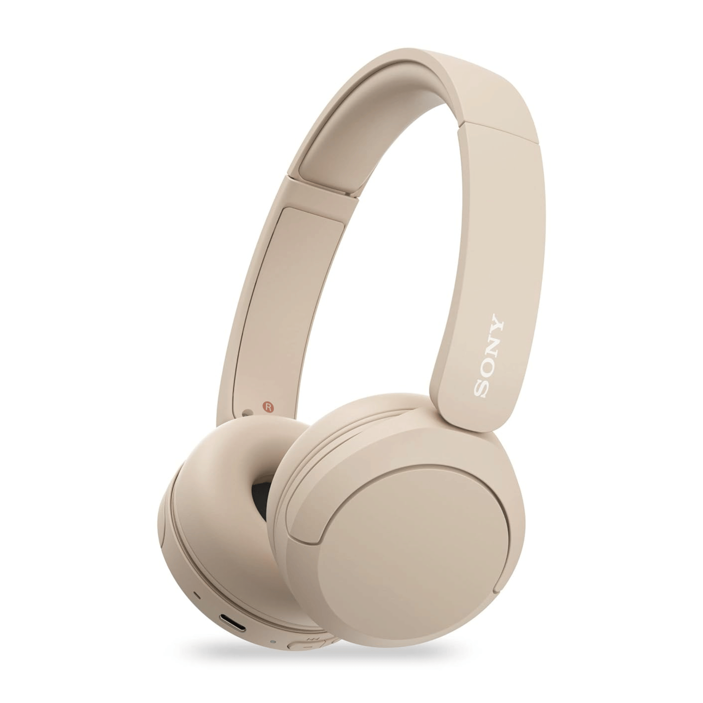 Sony WH CH520 on Ear Headphones - Refurbished_Taupe_Phone With Box_115246