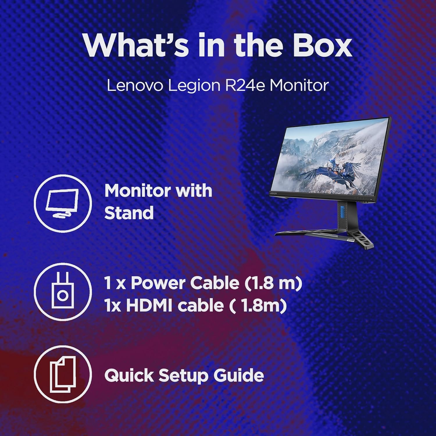 Lenovo Legion R24e 24 Inch IPS 180 Hz FHD Gaming Monitor  - Unboxed_Black_Right Side_88488