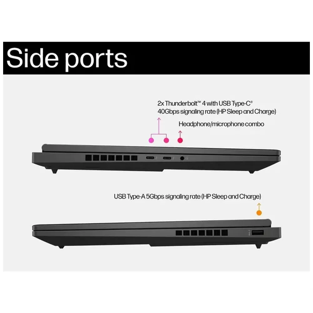 HP/Compaq Omen Series 16-wf1150tx (Intel Core i7 14th Gen 16 Inch)- Refurbished_Black_Right Side_124974